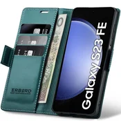 Overboard Ovitek za Samsung Galaxy S23 FE, sijoč liči, denarnica s preklopom, zelen