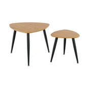 SET 2x Pomocni stolic NICEA pr. 40/60 cm zlatni hrast/crna