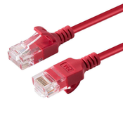 Omrežni kabel UTP CAT6A Slim 0.25M rdeč