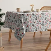Nikcorp Božični prt 160x240 cm pravokotni, odporen proti madežem, bombažna mešanica, pralni prt za jedilno mizo, trpežni obrobljeni robovi, enostavno vzdrževanje, praznični dizajn za dom, 80 % bombaž 20 %
