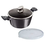 shumee BERLINGERHAUS Posoda s pokrovom z marmornato površino 20 cm Carbon PRO Line BH-6892