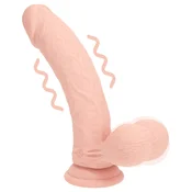 RealRock - dvakrat gosto realističen vibrator (barva kože) - 18 cm