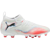 PUMA FUTURE 8 MATCH FG/AG Football Boots Youth, Shoes, White/Black/Glowing Red, 31