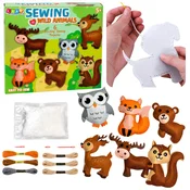 Kreativni set za šivanje plišastih igrač Gozdne živali Lean Toys, 6 kosov