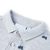 Vidaxl Otroška polo majica majica siva melange 92