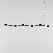 Artemide LED viseča svetilka Zephyr Linear, črna, 160 cm, aplikacija - Dnevna soba/jedilnica - Dizajn - črna, prozorna - Aluminij