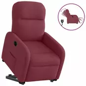 Vidaxl Električni naslanjač s funkcijo vstajanja vinsko rdeč