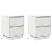 Nocni ormar 2 pcs Bijelo 39 x 34,5 x 50 cm Konstruirano drvo