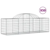 Vidaxl Obokana gabionska košara 50 kosov 200x50x60/80cm cinkano železo