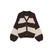 VERO MODA Pletena jopa VMMAYBE temno rjava/bela