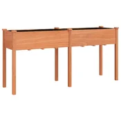 Vidaxl Korito s podlogo rjave barve 161x45x76 cm trden les jelke