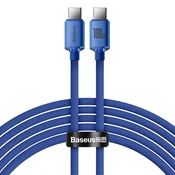 Kabel Baseus Crystal Shine USB-C na USB-C kabel, 100W, 2m (moder)