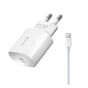 DEVIA glavni punjac sa Type-C prikljuckom, 25 W, brzi punjac + Type-C kabel, BIJELA ST383373