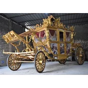 Casa Padrino baroque horse drawn carriage gold/multicolored - Magnificent carriage in baroque style - Handmade baroque wedding carriage - Baroque royal carriage - Baroque furniture
