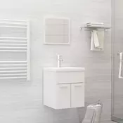 vidaXL Komplet kopalniškega pohištva visok sijaj bele barve iverna pl.
