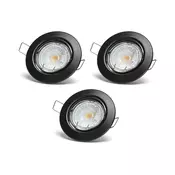 Aigostar - KOMPLET 3x LED ugradna svetiljka 1xGU10/4,5W/230V 6500K crna