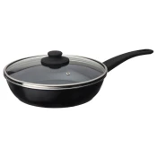HEMLAGAD Duboki tiganj s poklopcem, neprianjajuci sloj crna, 26 cm