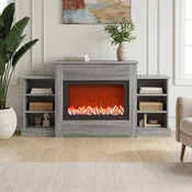 vidaXL Električni kamin Siva Sonoma 140 x 30 x 67 cm Inženirski les