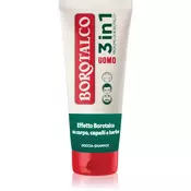 Borotalco MEN 3 in 1 gel za prhanje za moške za obraz, telo in lase dišave Unique Scent of Borotalco 200 ml