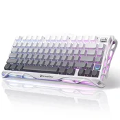 GravaStar Mercury K1 Gradient White/Wireless/75% Mechanical gaming keyboard/Hot-Swap/Sideprint, shine-through keycaps/Linear switches