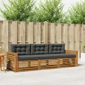 Set vanjskih sofa s jastukom 3 pcs Prirodna i antracit