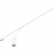Renkforce Renkforce Mini-DisplayPort / HDMI adapterski kabel mini DisplayPort  vtič\, HDMI-A  vtič 1.00 m bela RF-3697528 pozlačeni konektorji DisplayPort kabel, (20418308)