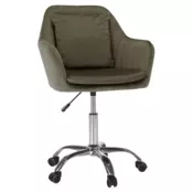 eoshop Pisarniški stol KLIAN taupe žametna tkanina/krom, nastavljiva višina, vrtljiv