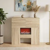 vidaXL Električni kamin Sonoma 75 x 24,5 x 75 cm Inženirski les