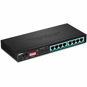 Trendnet TPE-LG80 mrežni prekidac Neupravljano Gigabit Ethernet (10/100/1000) Podrška za napajanje putem Etherneta (PoE) Crno