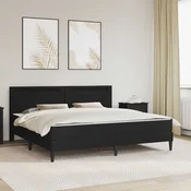 vidaXL Konstrukcija postelje Črna 200 x 200 cm Umetno usnje