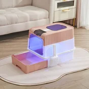 Toalet za macke Fully Enclosed sa UV sterilizacijom Roze 48x35x36 cm