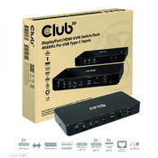 Club3D DisplayPort / HDMI KVM stikalo, priklopna postaja, USB-C, PD