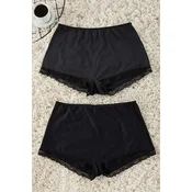 Trendyol Curve Black 2-Pack High Waist Laced Soft Comfort Plus Size Panties