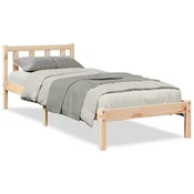 Vidaxl Daljši posteljni okvir brez vzmetnice 80x220 cm trdna borovina