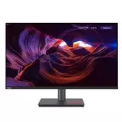 Monitor Lenovo 80 cm (31,5) P32p-30 3840x2160 Grafika IPS 4ms HDMI DisplayPort Thunderbolt4 USB-C 100W Thunderbolt4-Out 4xUSB3.2 Pivot  DCI-P3-95% RJ45 KVM ThinkVision črna