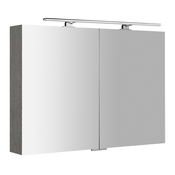 SAPHO Elegantna Galerka MIRRÓ z LED Osvetlitvijo, 100x70x16cm, Dub Stříbrný