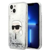 Karl Lagerfeld Glitter Karl Head etui za iPhone 14 Plus 6.7 srebrno