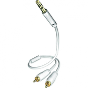 Inakustik Priključni kabel Inakustik, 3,5 mm moški banana konektor/2 x moški cinch kon., bel, 3 m