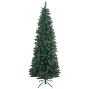 HOMCOM Božično drevo umetno 210cm s 687 vejami, božično drevo vitko visoko in ozko z zložljivim podnožjem, zeleno