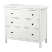 HEMNES Komoda s 3 fioke, belo bajcovano, 108x96 cm