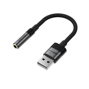 AceFast Acefast J13 USB-A na 3.5mm mini jack adapter, crni