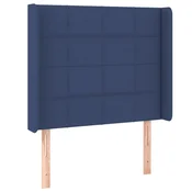 Vidaxl Vzglavje z ušesi modro 103x16x118/128 cm blago