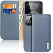 DUX DUCIS Hivo – usnjena denarnica za Apple iPhone 13 Pro, modra