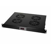 LOGILINK Ventilator panel sa 4 ventilatora i termostatom/ 1U/ 465 x 350/ crni (4815)