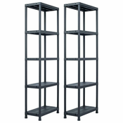 Stalci za pohranu 2 kom crni 125 kg 60 x 30 x 180 cm plasticni