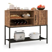 COSTWAY Omarica z stojalom za vino Regal 100 x 35 x 83 cm, (5000008824)