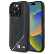 slomart Ovitek BMW M Perforated Twisted Line MagSafe za iPhone 16 Pro - črn