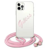 Guess Etui Guess Script Vintage za iPhone 12/iPhone 12 Pro - roza