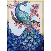 shumee Diamantno vezenje Vitki pav 47x57 cm