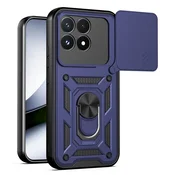 Oklepni ovitek MaX-Armor z obročem, kovinsko ploščico in zaščito zadnjih kamer za Xiaomi Poco F9 Pro - blue